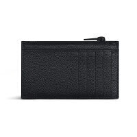 Balenciaga Long Wallet Card Calfskin Car Grained Black Holder Coin